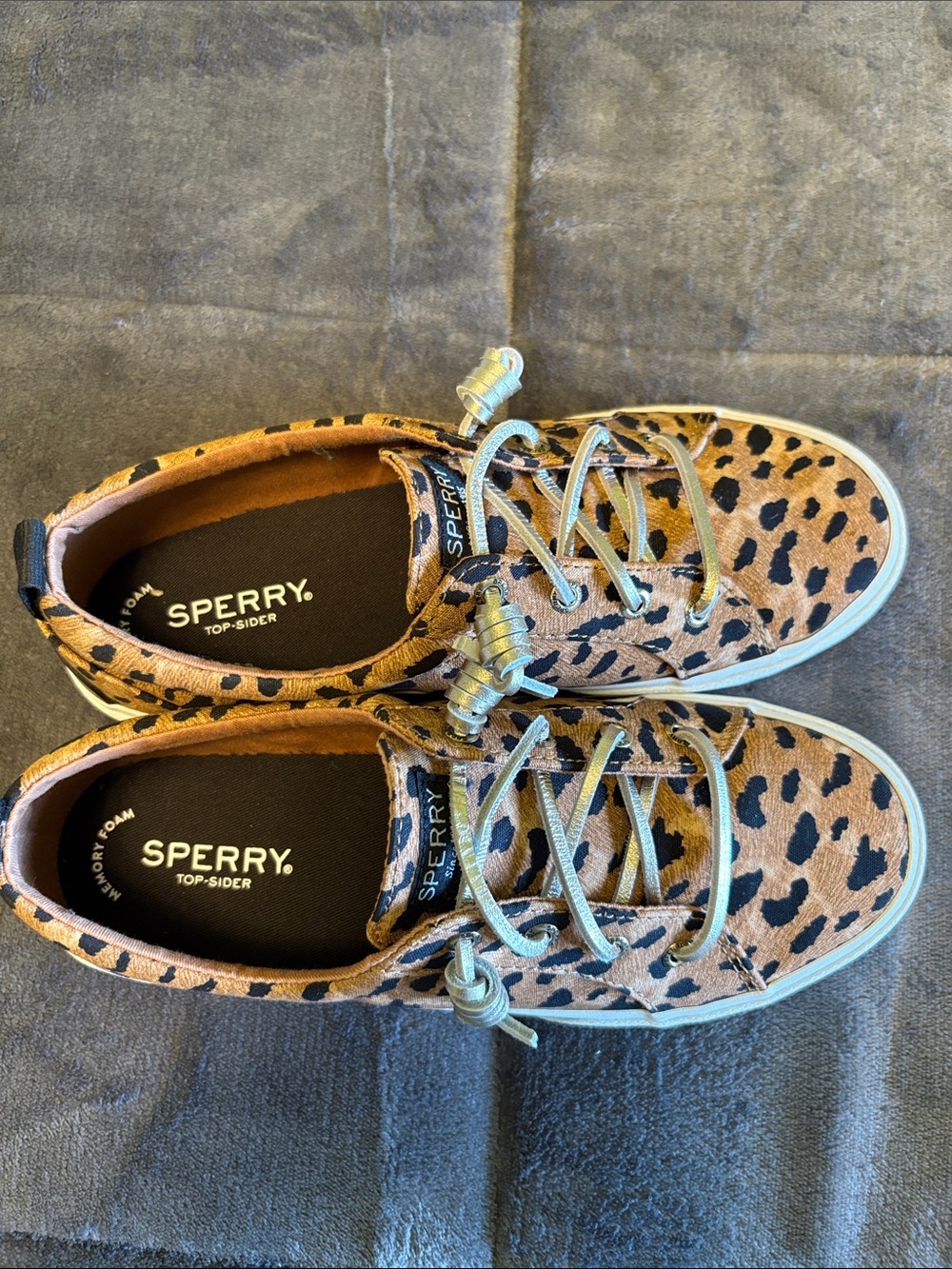 Sperry Leopard-Print Sneakers in Tan and Black